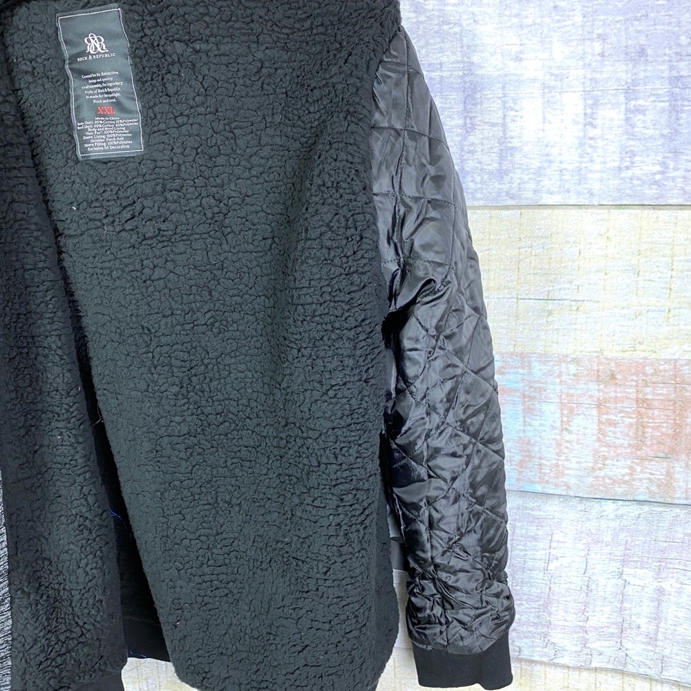 Rock & Republic Moto Grit Zip Sherpa Hooded Jacket - Picture 15 of 16